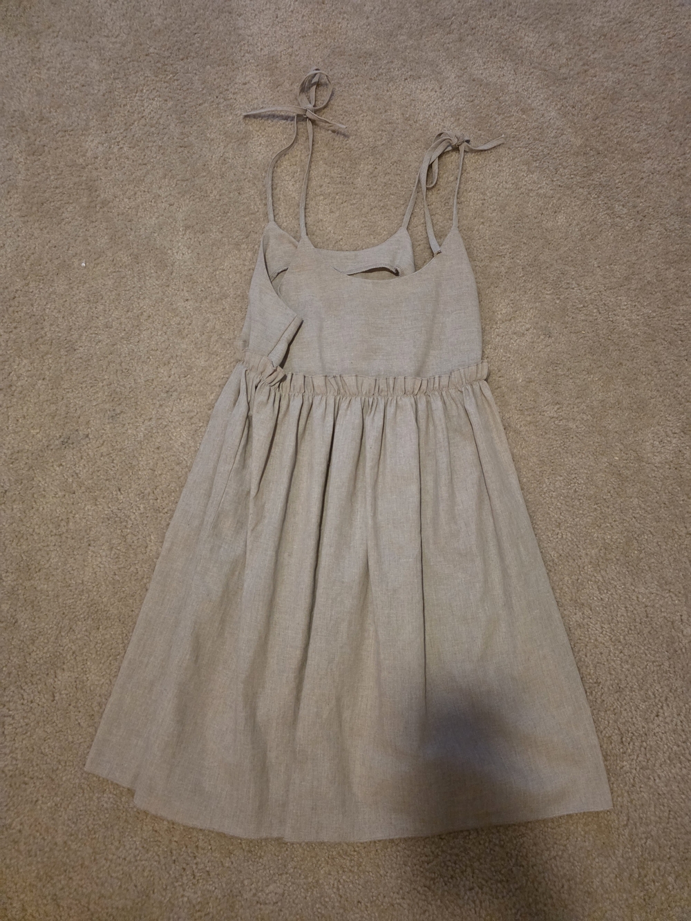 Linen-Blend Tie-Strap Sundress